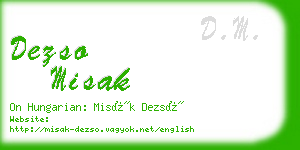 dezso misak business card